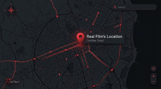 Mapa da localização da Real Film's em Curitiba